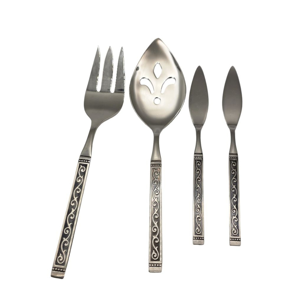 Oneida Silver & Black Stainless Steel Serving Utensils One Size